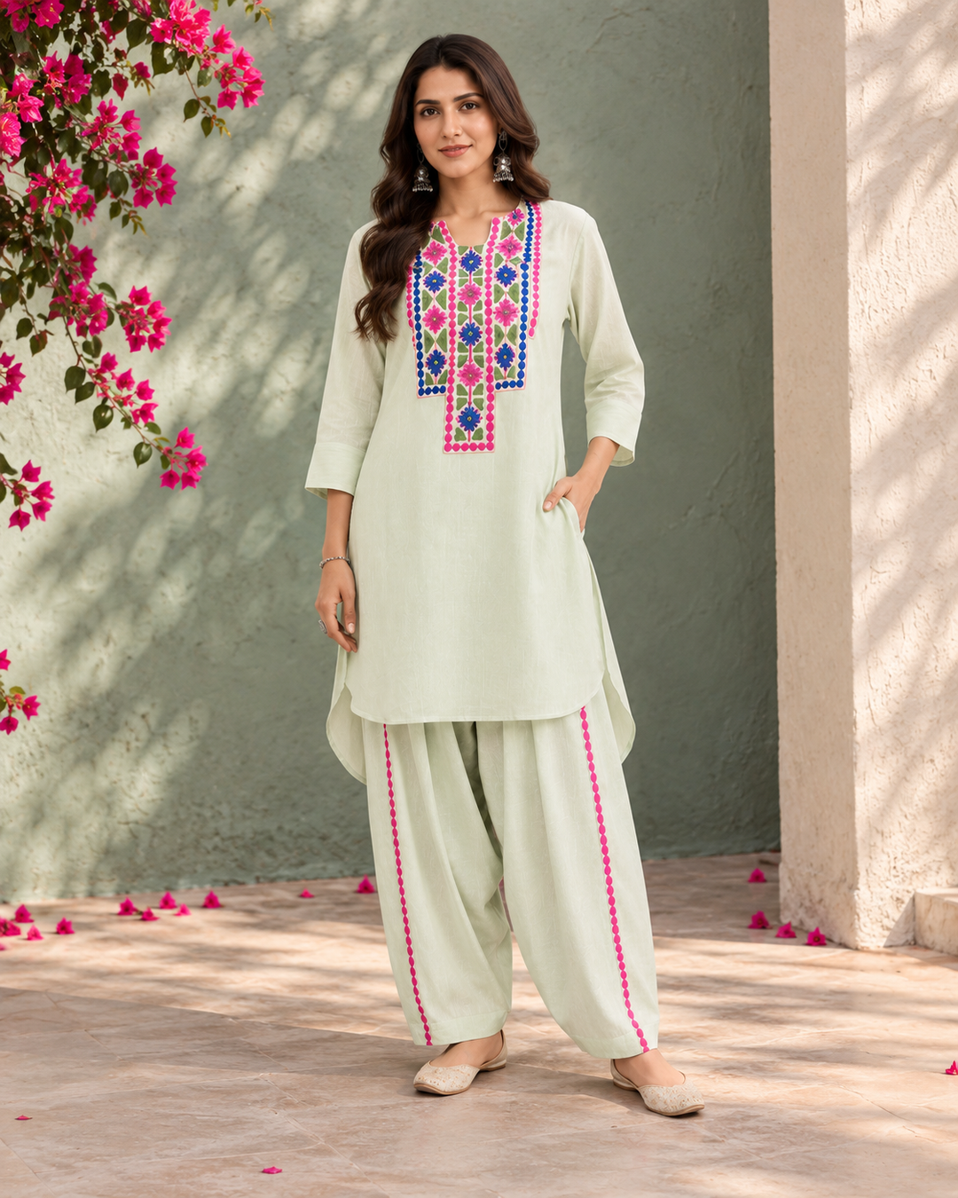 Mint Green Ethnic Print Co-ord Set