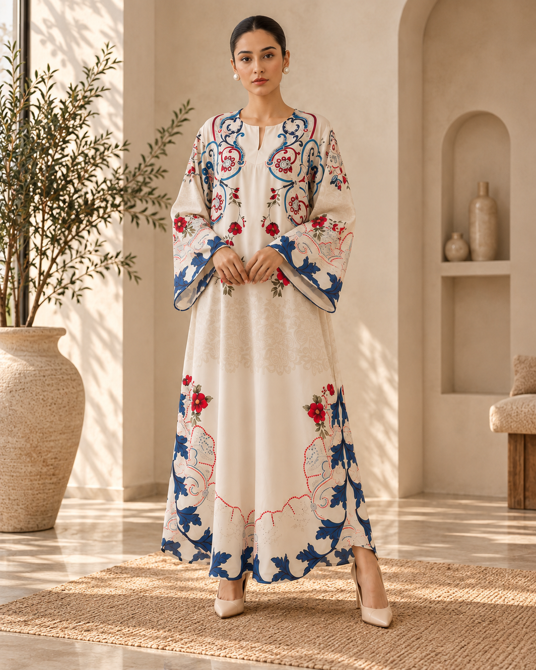 Ivory Floral Print Co-ord Set