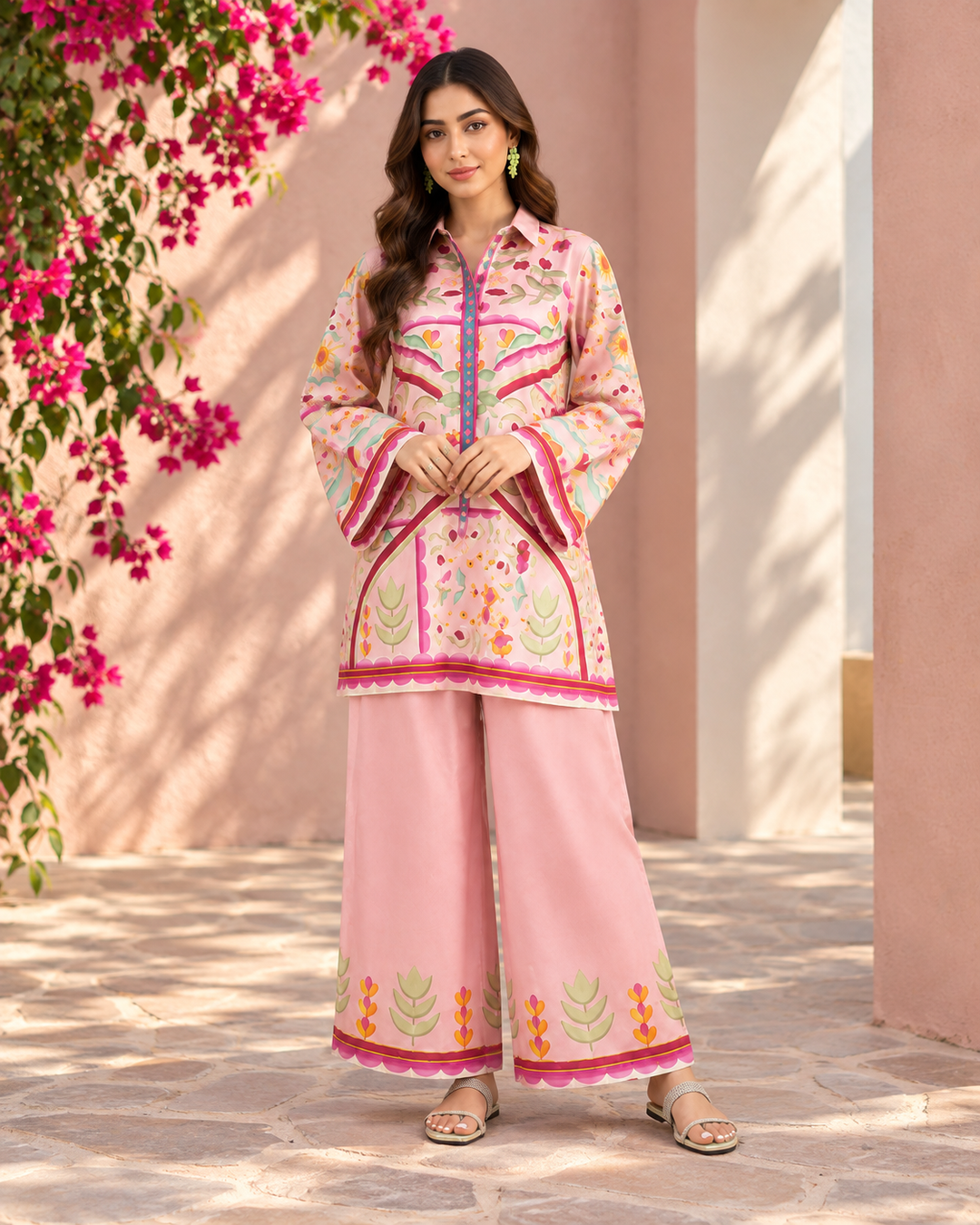Pink Floral Print Co-ord Set