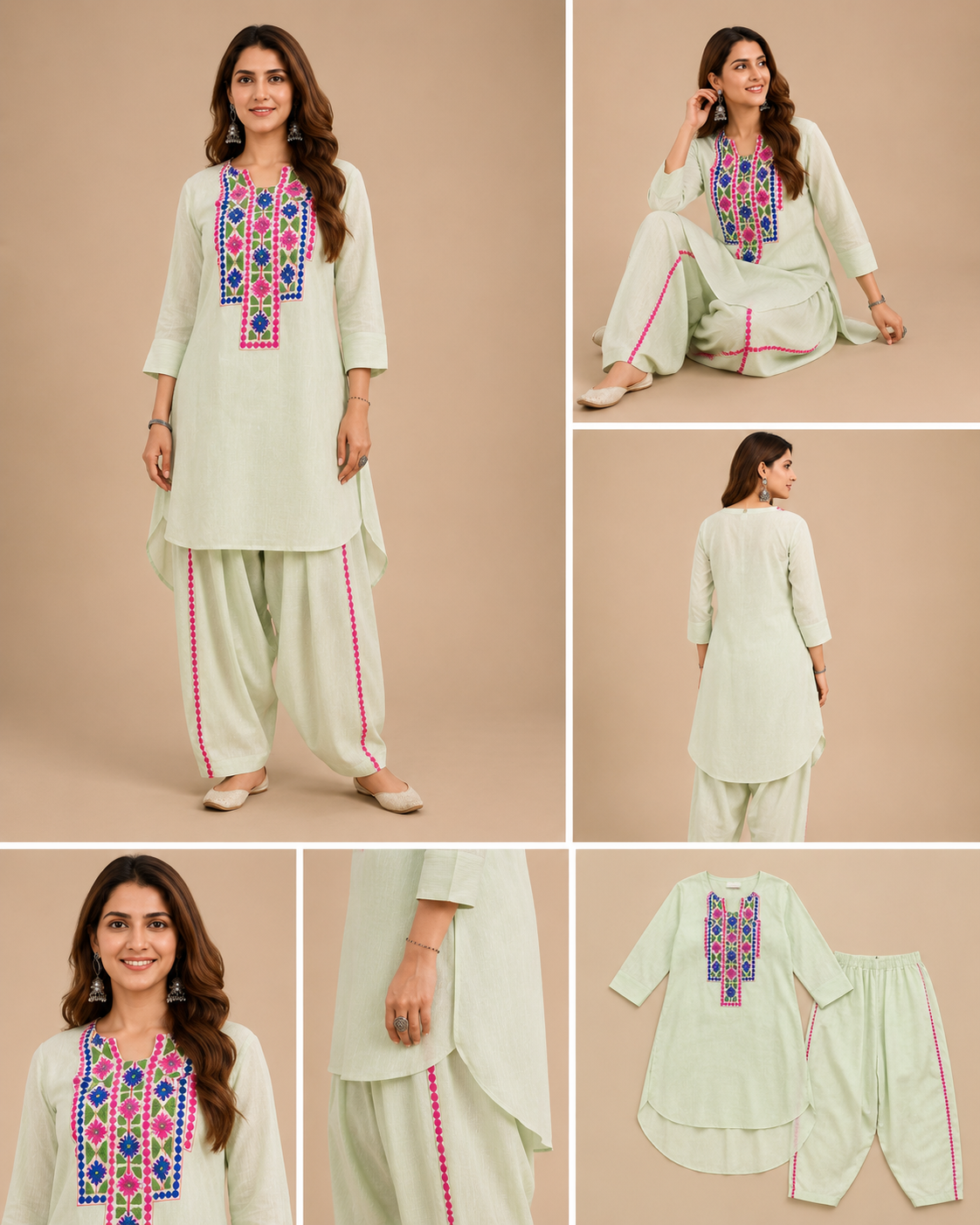 Mint Green Ethnic Print Co-ord Set