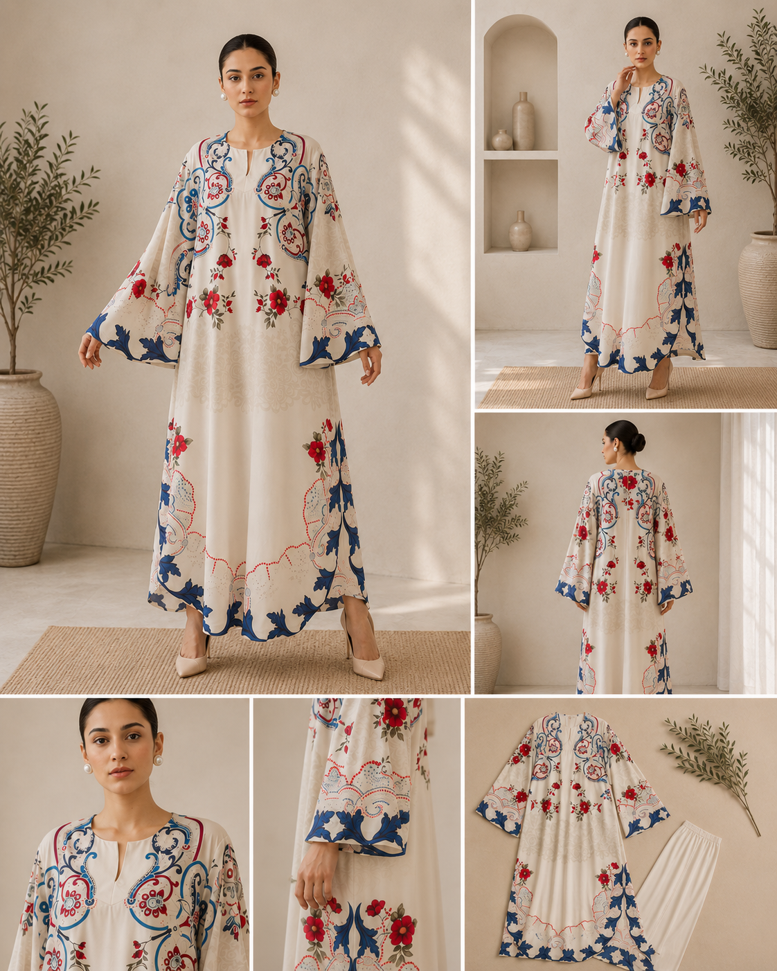 Ivory Floral Print Co-ord Set