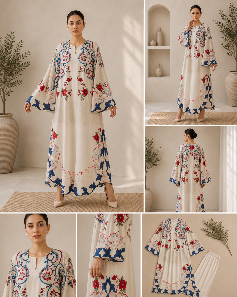 Ivory Floral Print Co-ord Set