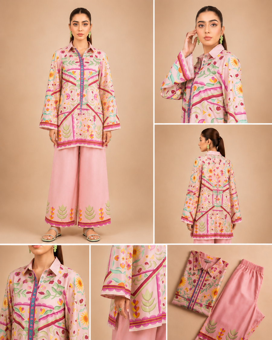 Pink Floral Print Co-ord Set