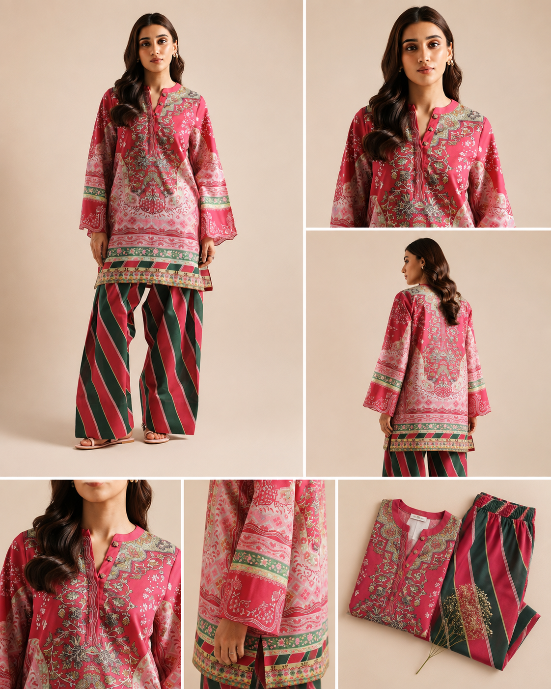 Pink Ethnic Print Co-ord Set