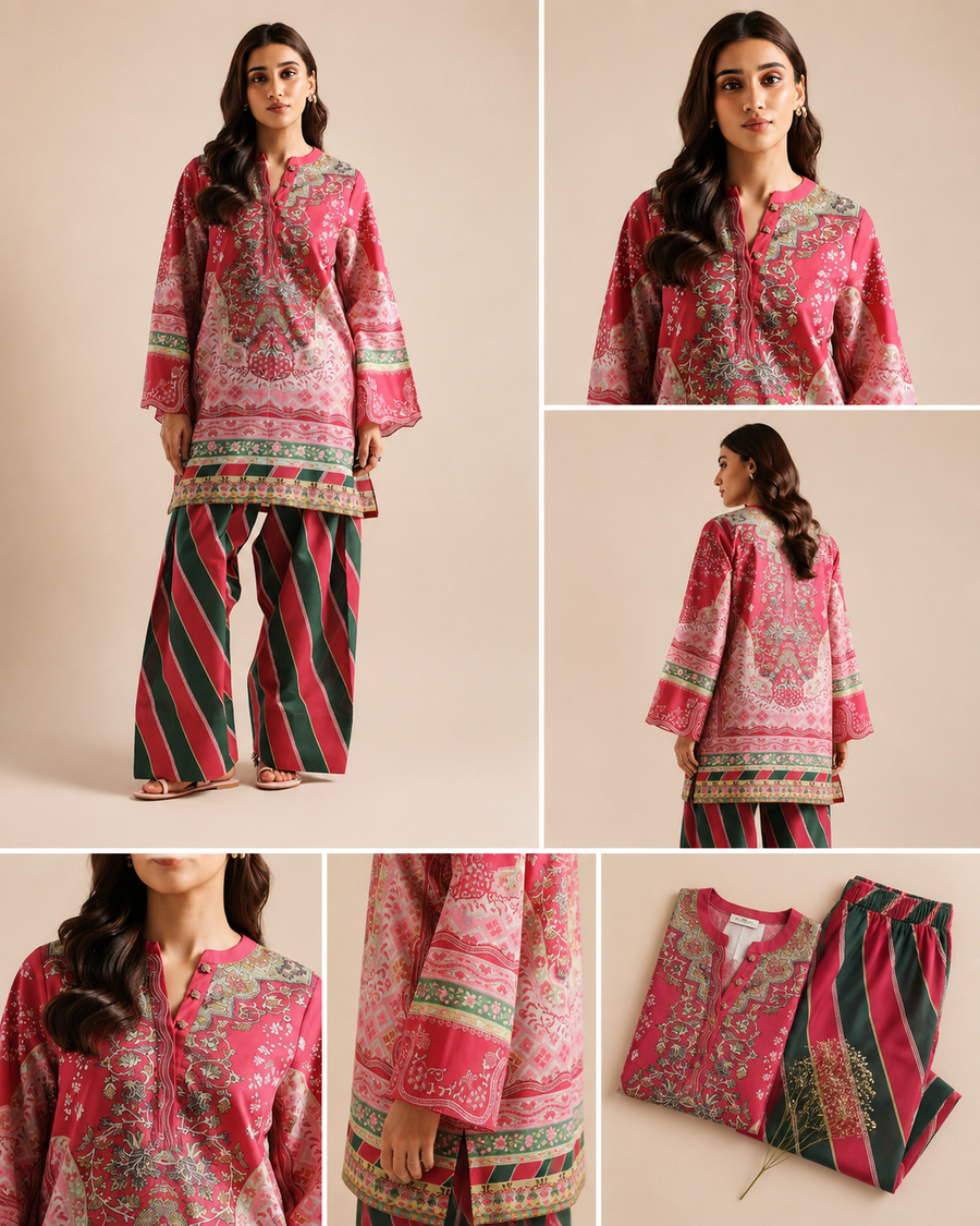 Pink Ethnic Print Co-ord Set