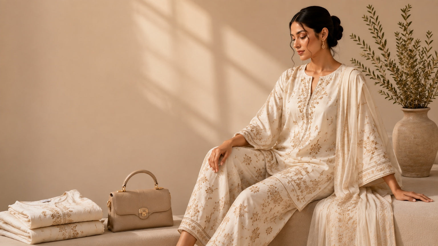Her Adaa ivory co-ord editorial